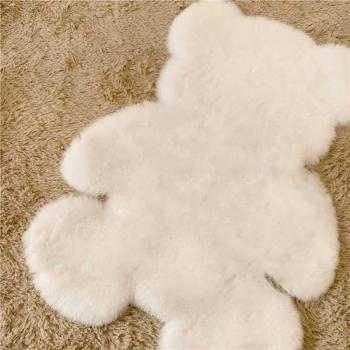 Qian  weiße Bär flauschiges Teppich 60×80cm